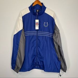 NWT NFL Team Apparel Reebok Indianapolis Colts Windbreaker Jacket Mens XL Zip
